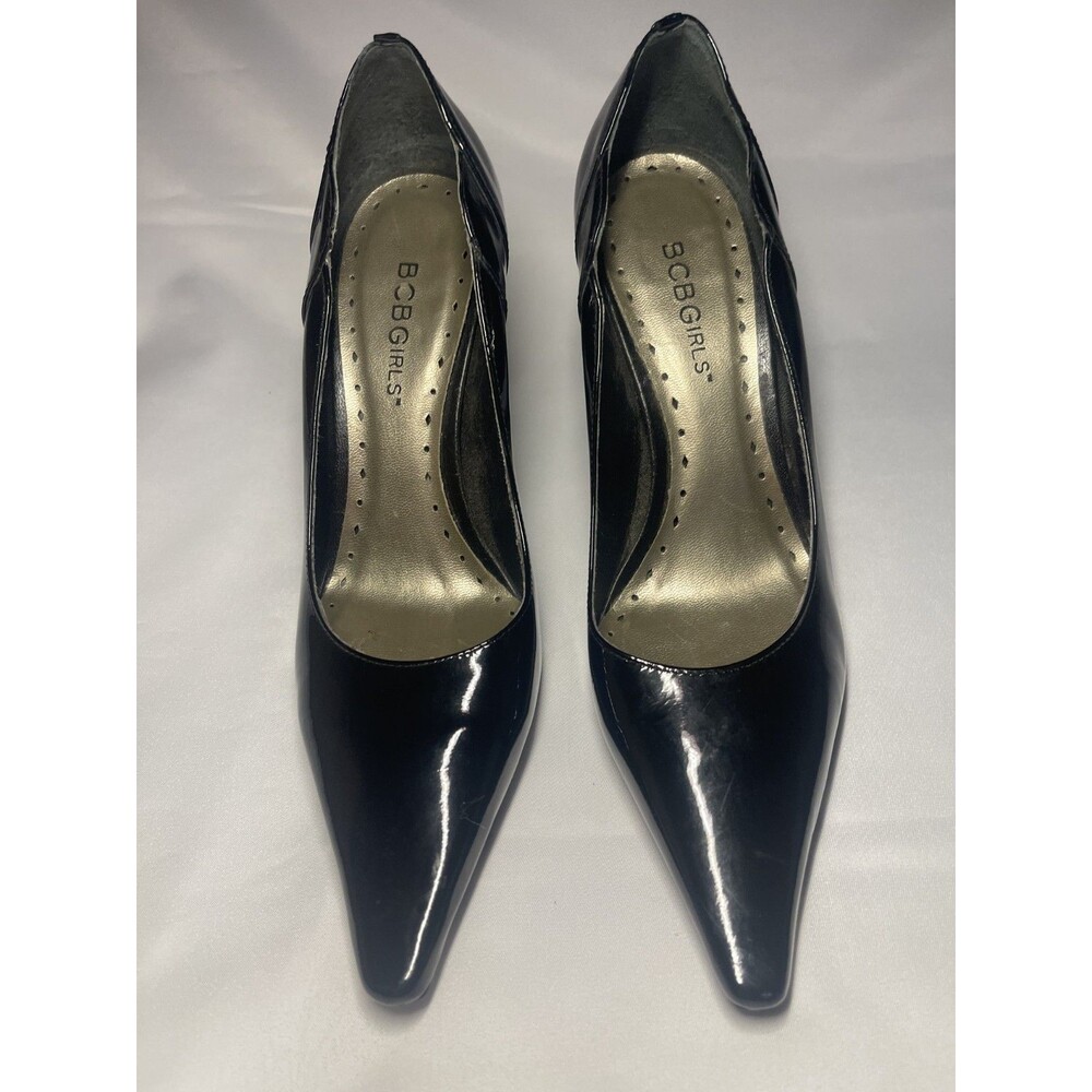 BCBGILS Paris Black Patant Leaher Pointed Toe Pumps